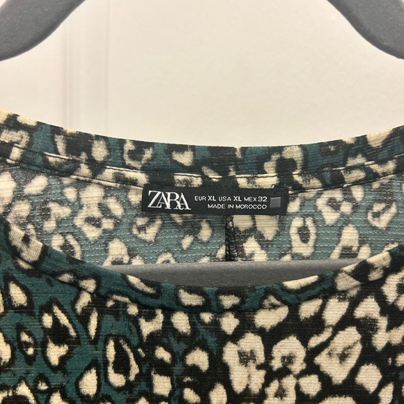 Zara Green Leopard print tunic dress - Picture 2 of 4